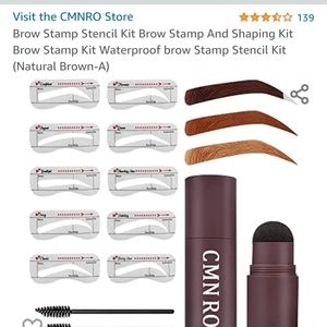 Warm brown brow stamp with stencils